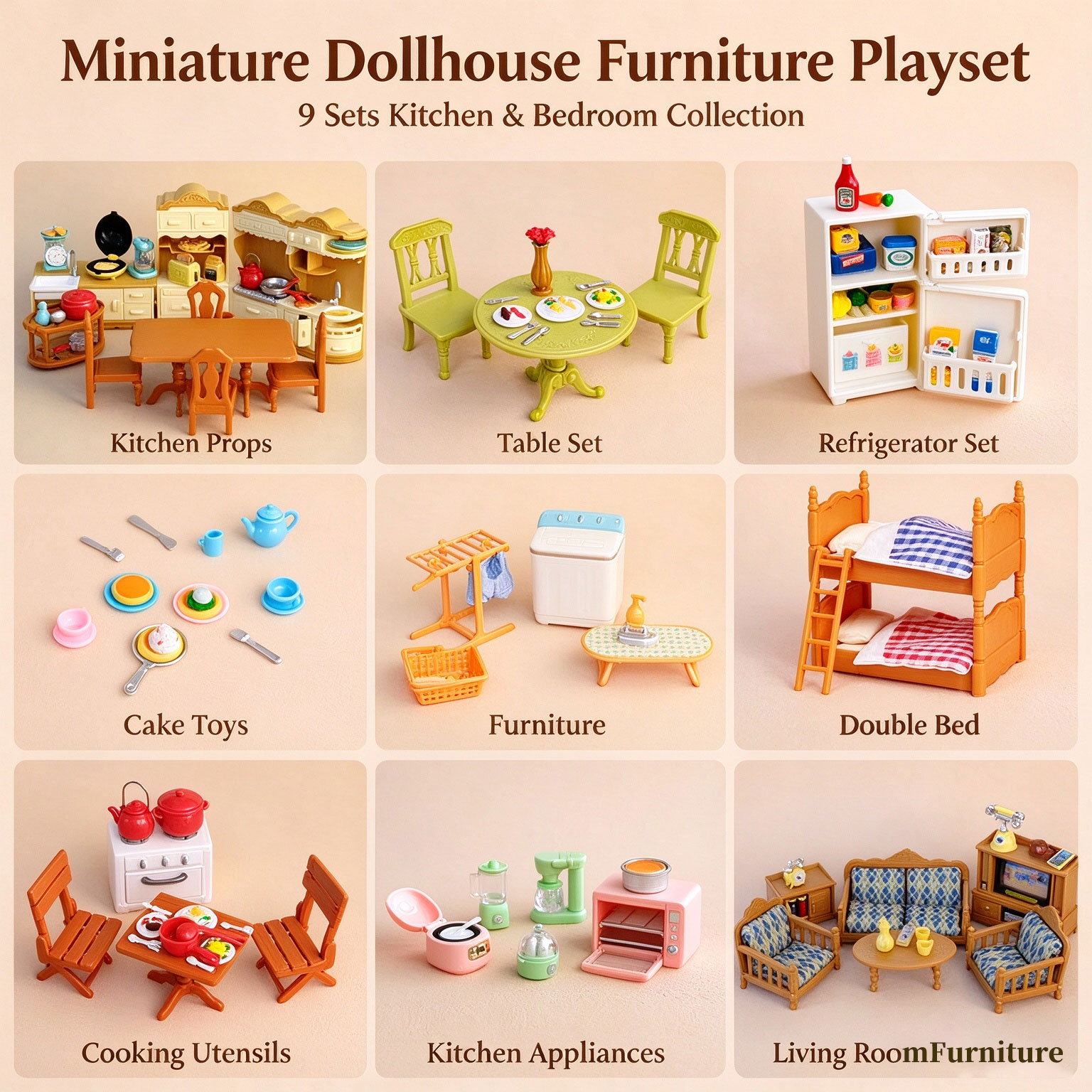 Kitchen Uncle - Conjunto de Móveis em Miniatura para