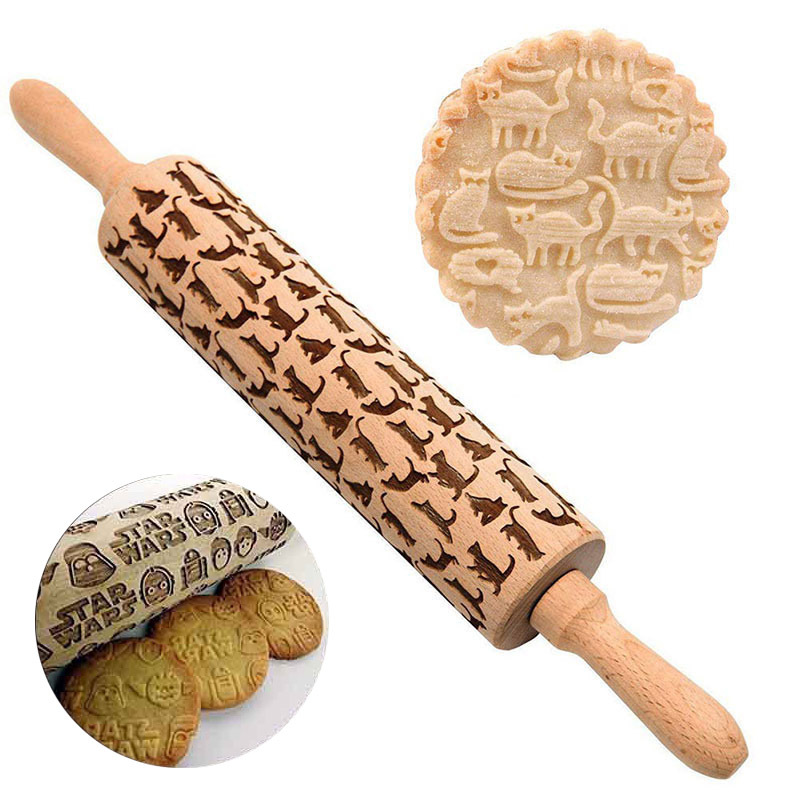 Gravação Gravado Rolling Pin,  - Kitchen Roller Baking avaliação e preço