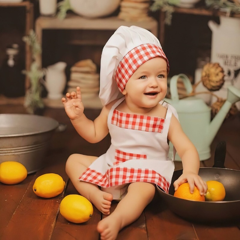 Conjunto de avental e chapéu d - Kitchen Kids Baking Set avaliação e preço